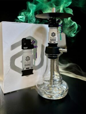 The Amotion Flash Bang hookah is a high-end, premium shisha known for its distinctive, futuristic design inspired by a flashbang grenade, and a complex, innovative blow-off system. Design & Features Unique Aesthetic: The hookah's sleeve is modeled after a futuristic stun grenade, making it a unique, visually striking centerpiece with over 30 individual parts. Innovative Blow-Off: The standout feature is its venting mechanism, which is engineered to shoot smoke out like an "explosion" from various openings in the sleeve, both vertically towards the bowl and towards the coal plate, creating a mesmerizing visual effect. High-Quality Materials: It is crafted from durable, quality materials including stainless steel, aluminum, POM, polycarbonate, glass, and ABS, ensuring longevity and a premium feel. Smooth Smoking Experience: The design contributes to a very direct and loose draw, providing an exceptionally smooth and enjoyable smoking session. Color Variants: It is available in several color combinations, such as Arctic (blue/yellow), Orchid (blue/pink), Amber (red/yellow), and Teal (mint/purple), allowing for personalization. Additional Features: The hookah includes a diffuser for adjusting the draw from quiet to loud and a magnetic hose connection for ease of use.