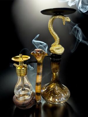Cobra-themed hookah – Arabian style snake shisha with coiled cobra stem