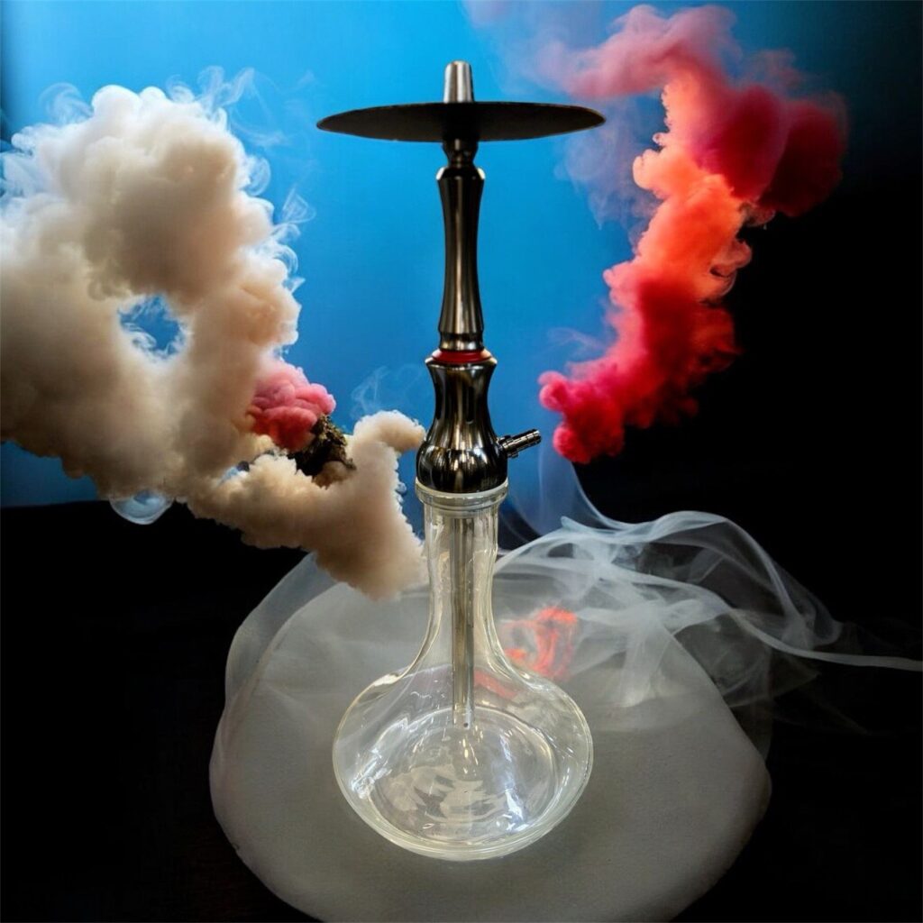 Boss Light Hookah – medium size with 4 back puffs and light ball for clear smoke