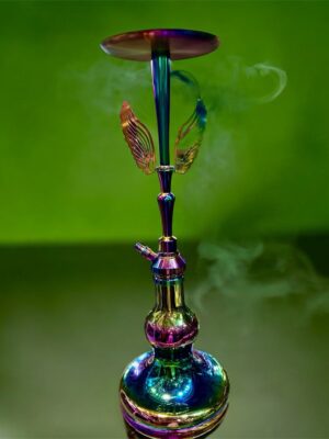 COCOYAYA Milan Hookah – rainbow electroplated stem with angel wing design and solid glass base