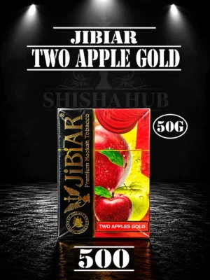 Jibiar Two Apple Gold 50g shisha flavour packaging with red and green apples