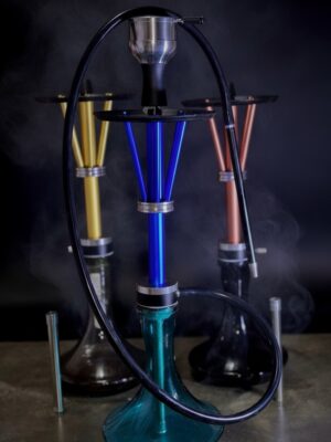 Large Upper Plate Back Puff Hookah – Glass & Steel Cap