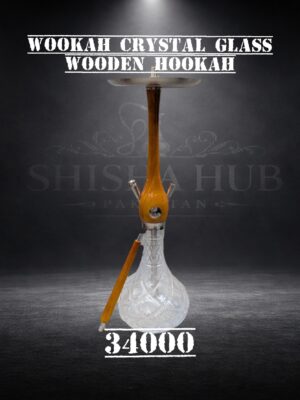 Wookah Hookah – Amber Gold Wooden Shaft with Mastercut Crystal Base