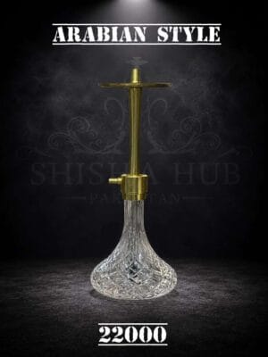 Premium Arabian Style Hookah with traditional glass base and metal stem