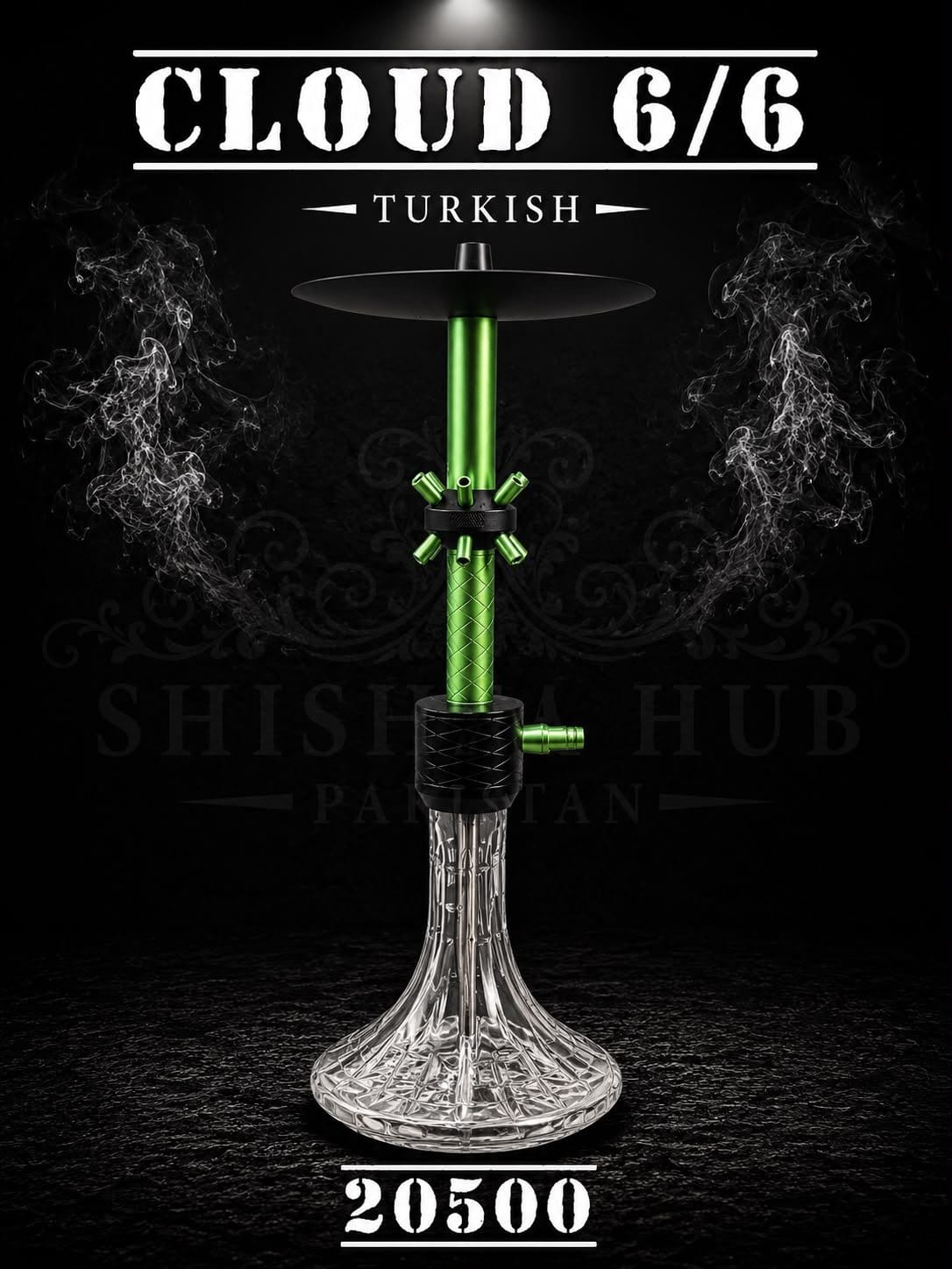Cloud 6/6 Hookah with 12 backpuff system