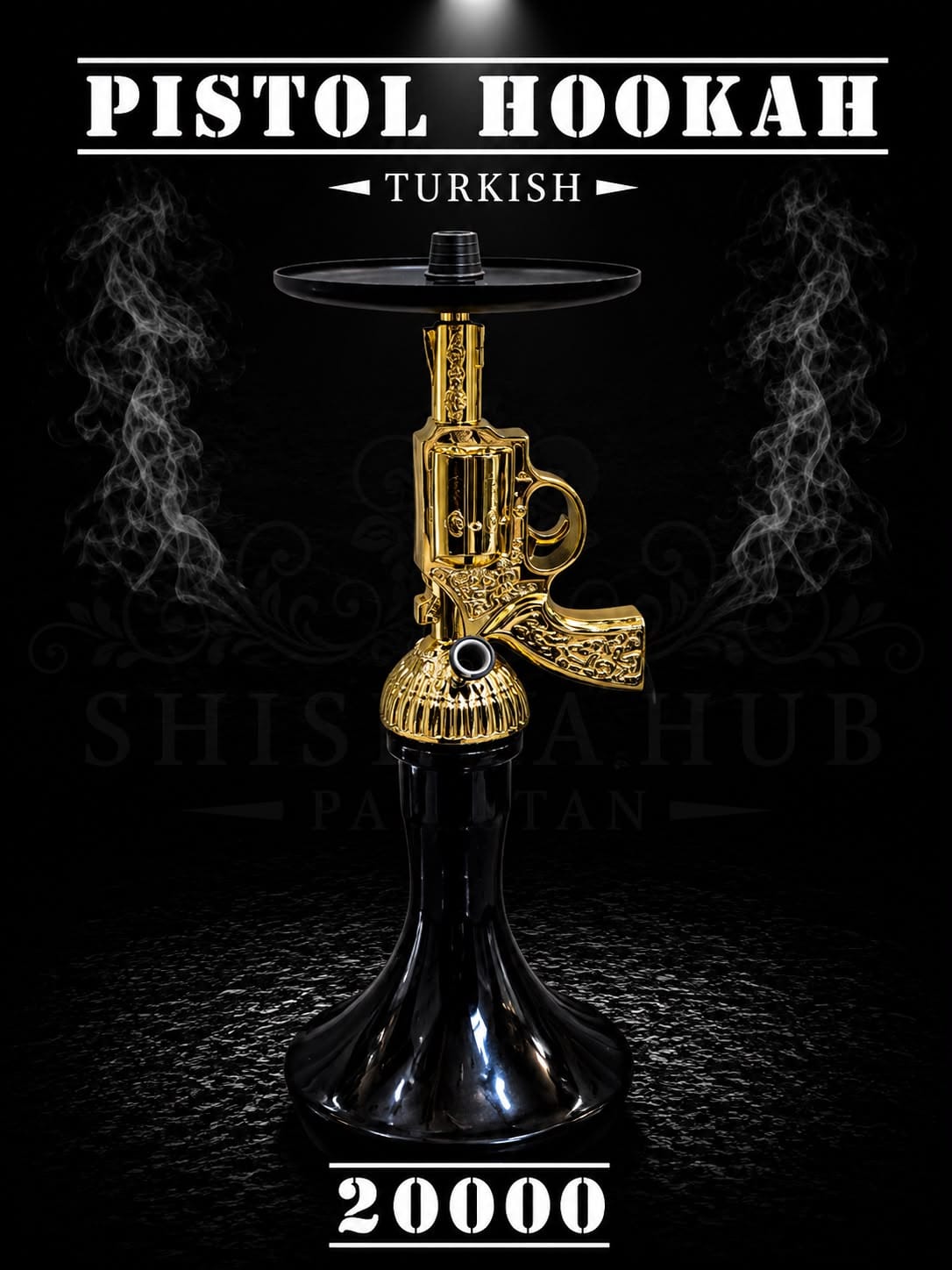 Pistol Hookah with revolver-inspired design