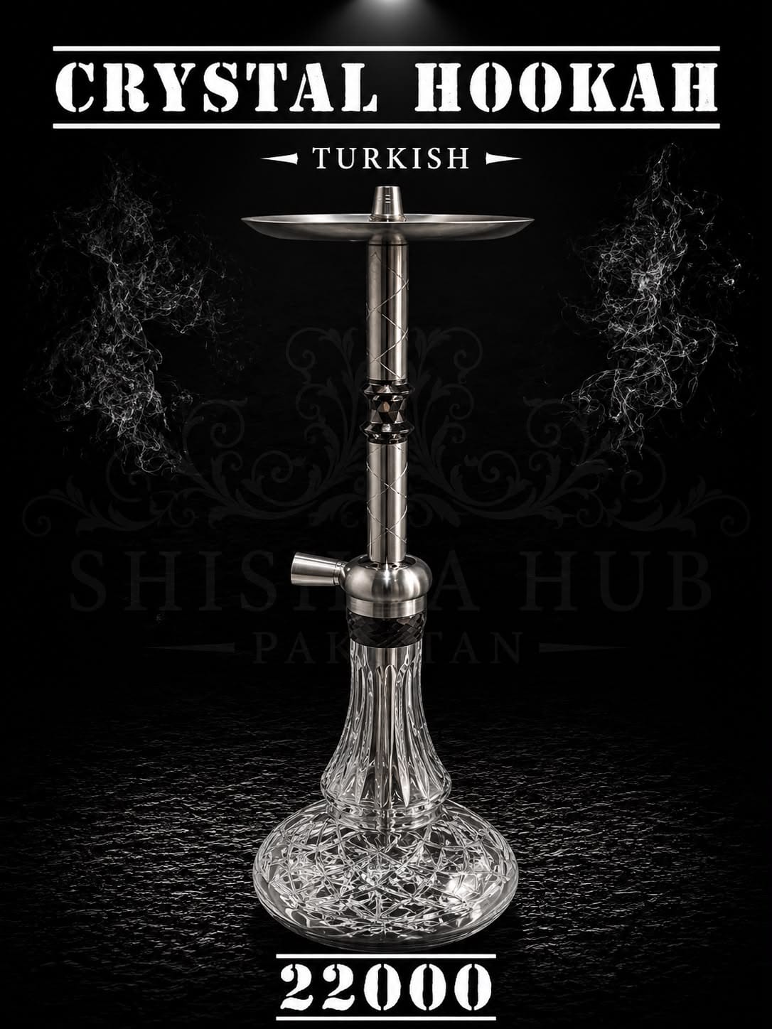 Crystal Hookah with crystal-inspired modern design