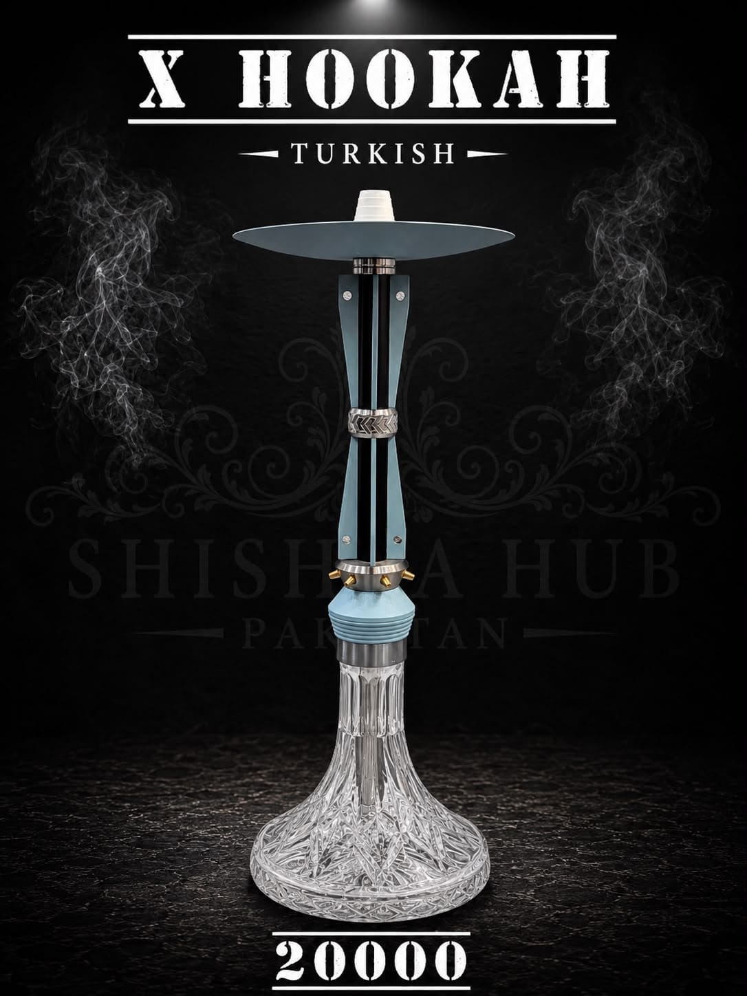 X Hookah with X-shaped stem