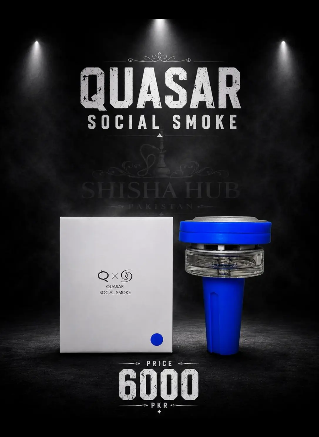 Quasar RAAS X Social Smoke Blue thermal hookah bowl